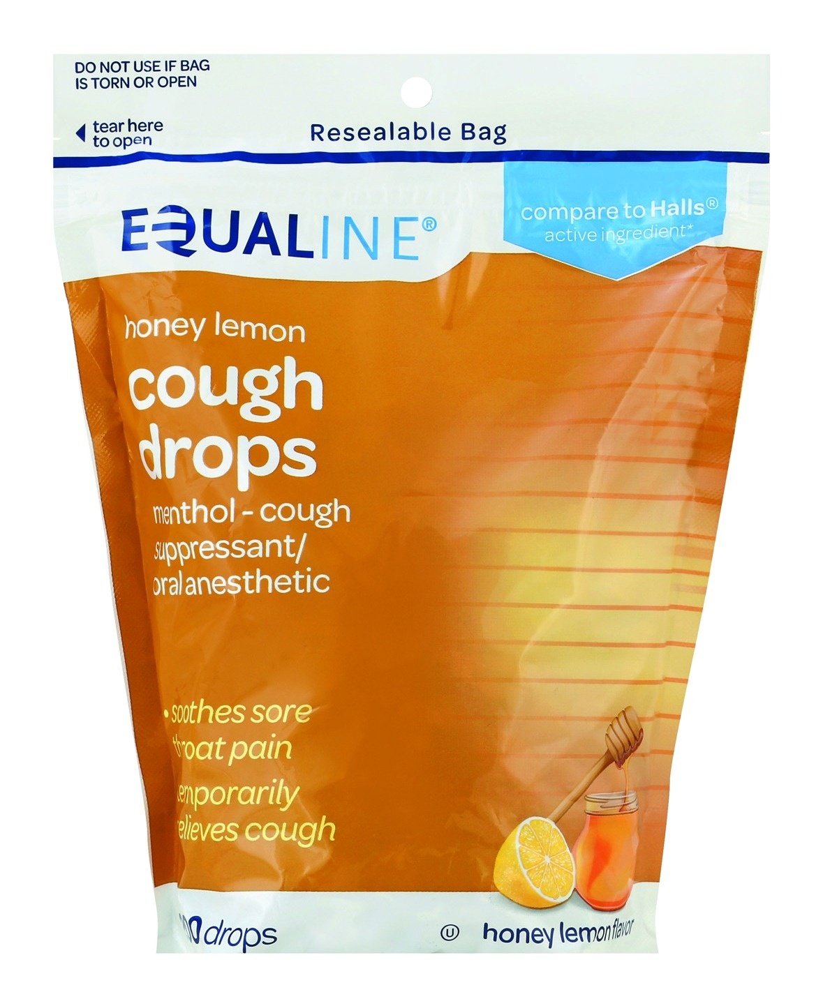 slide 1 of 1, Equaline Honey Lemon Cough Drops, 200 ct