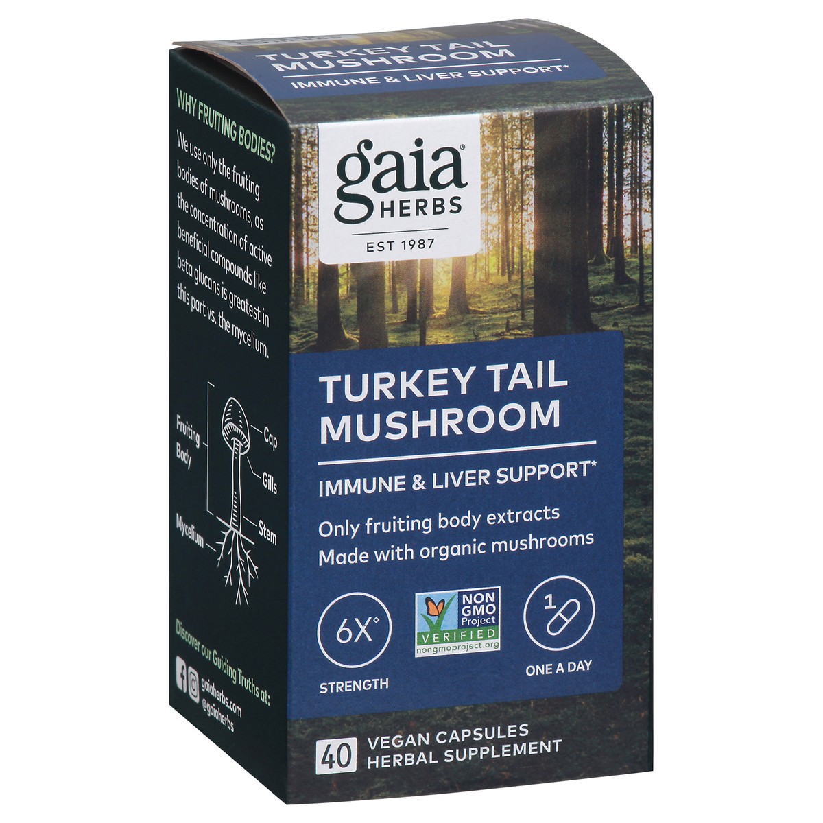 slide 2 of 13, Gaia Herbs Turkey Tail Mushroom 40 Vegan Capsules, 40 ct