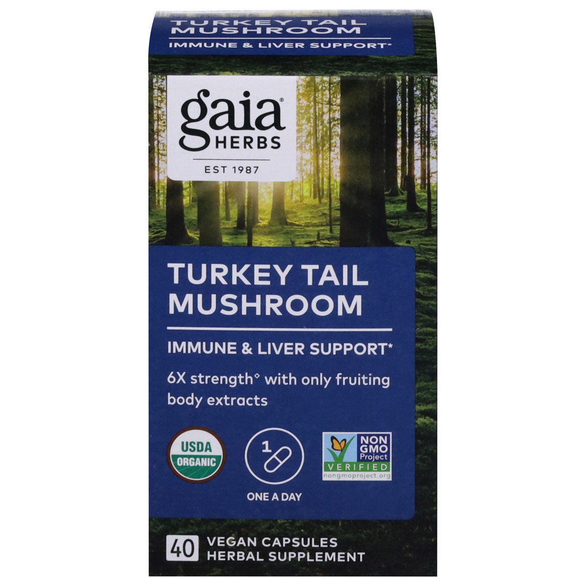 slide 1 of 13, Gaia Herbs Turkey Tail Mushroom 40 Vegan Capsules, 40 ct