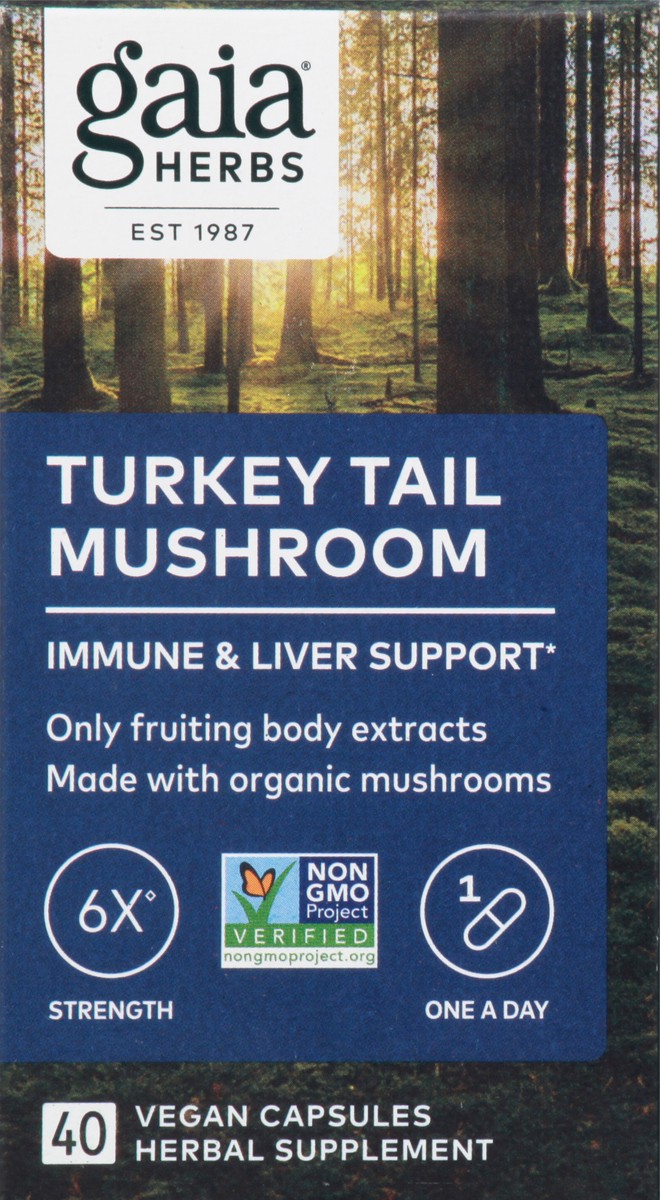 slide 5 of 13, Gaia Herbs Turkey Tail Mushroom 40 Vegan Capsules, 40 ct