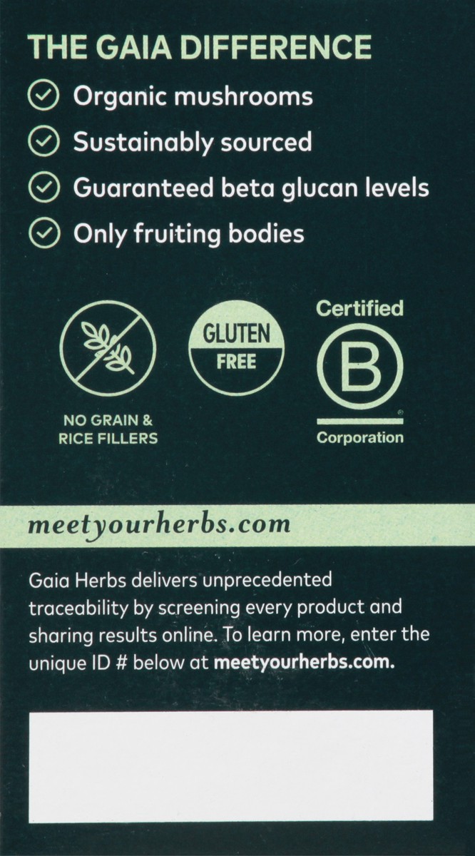 slide 10 of 13, Gaia Herbs Turkey Tail Mushroom 40 Vegan Capsules, 40 ct