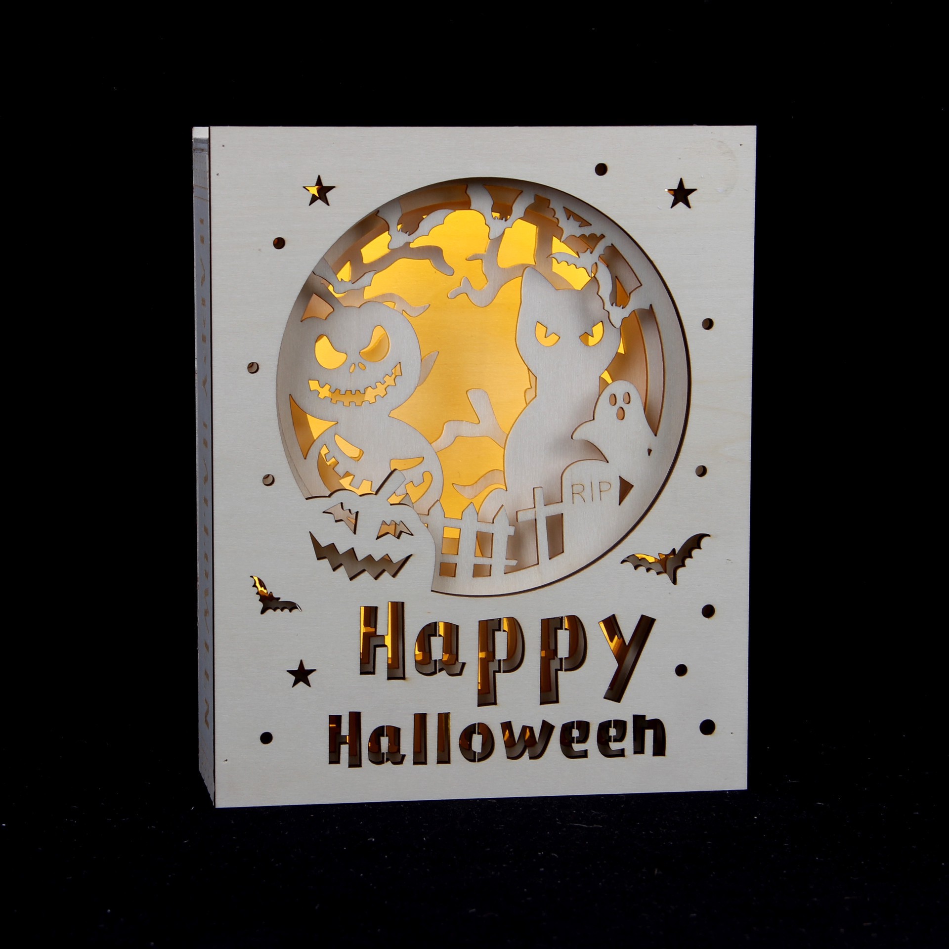 slide 4 of 4, 8.5" Happy Halloween Book Diy Led Decor By Make Market, 8.5 in