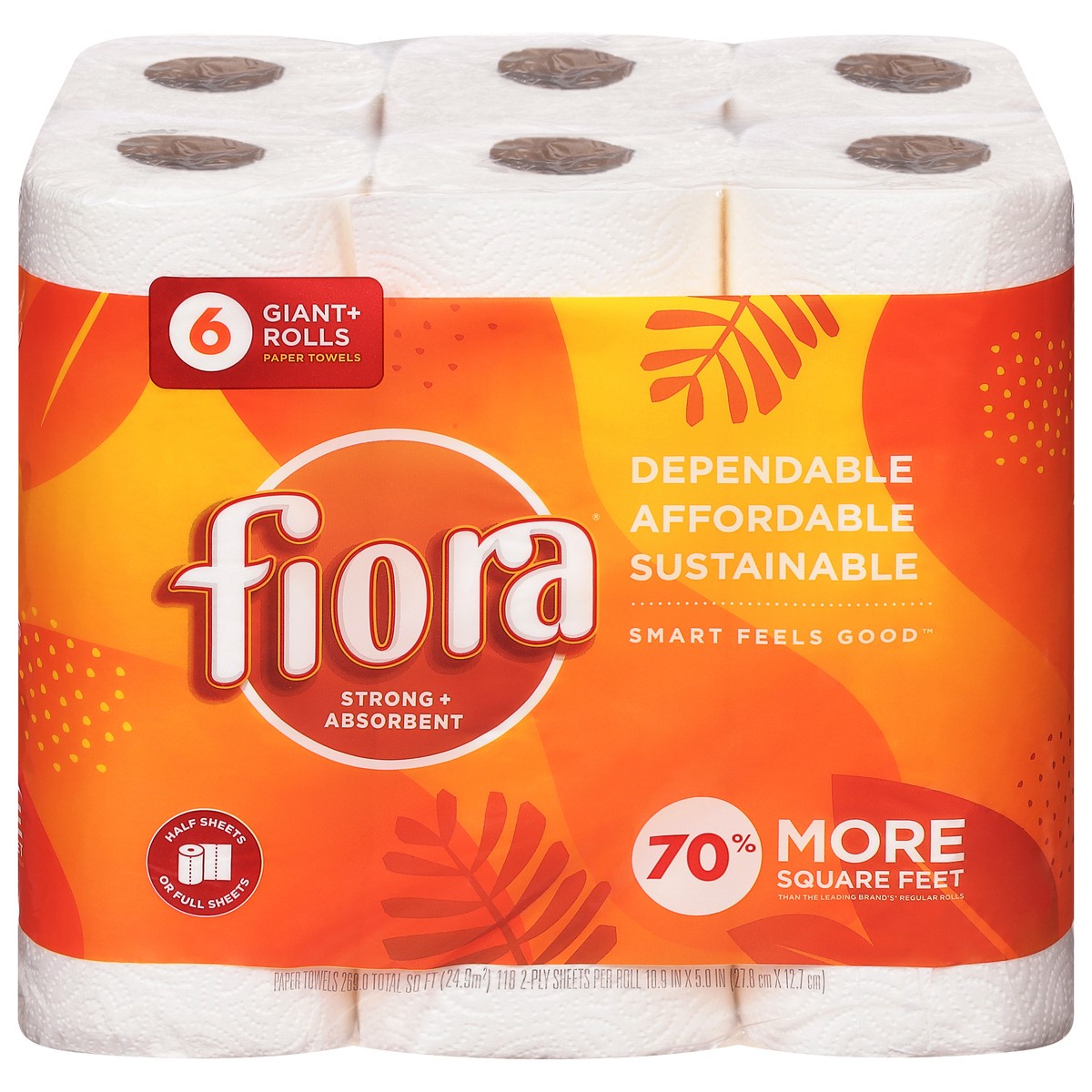 slide 1 of 1, Fiora Paper Towels, 6 ct