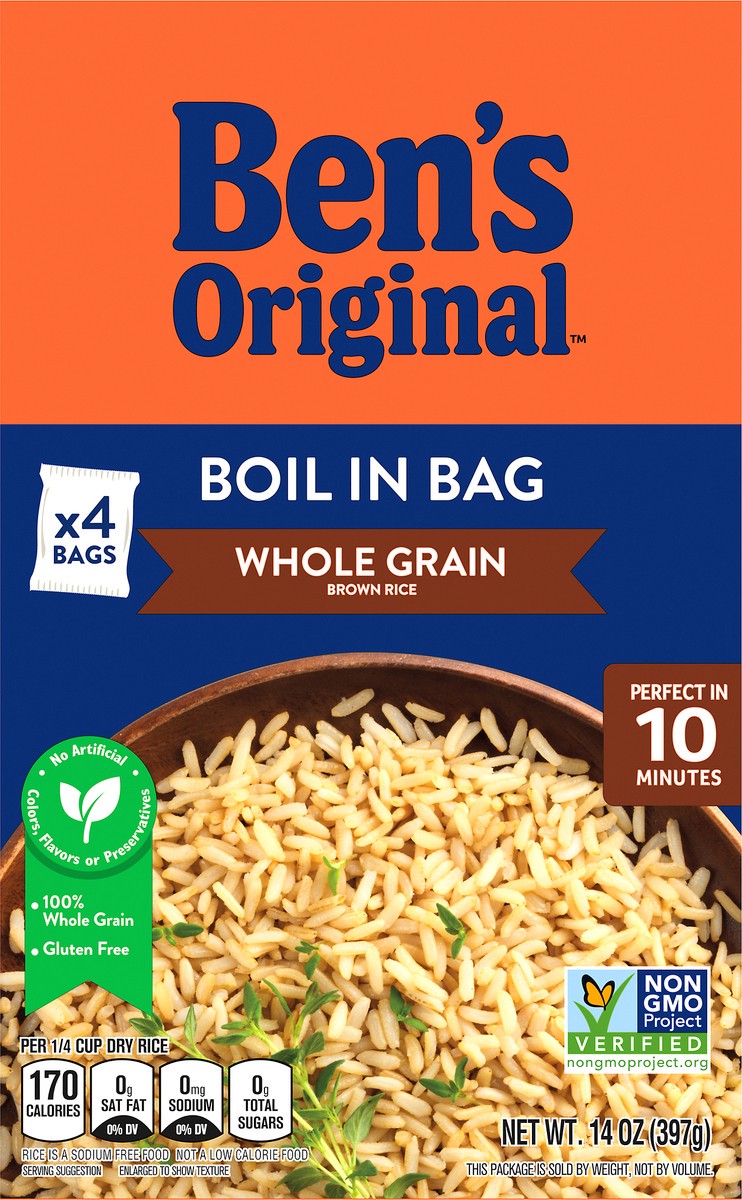 slide 3 of 13, BEN'S ORIGINAL Boil-in-Bag Brown Rice, 14 oz., 14.21 oz