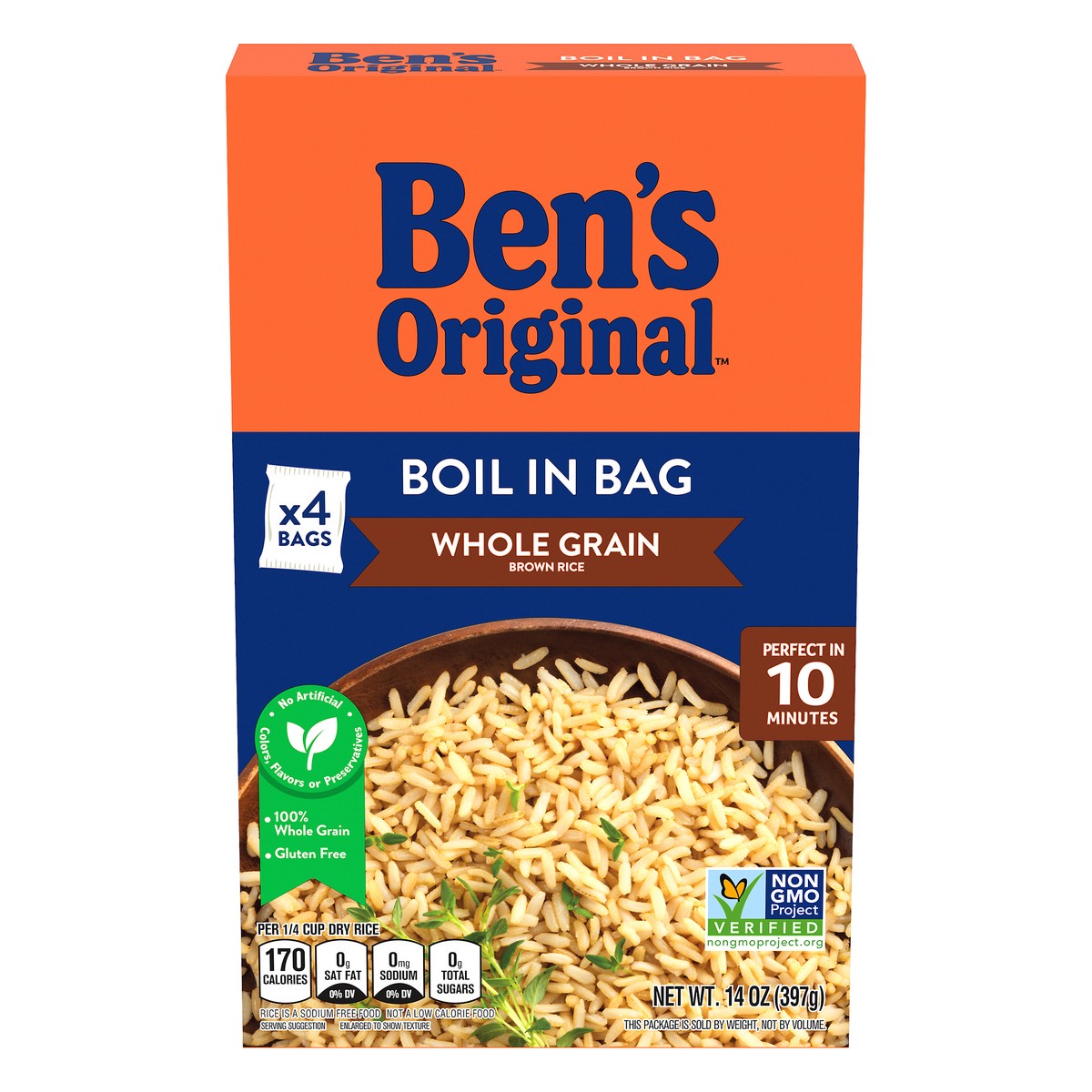 slide 1 of 13, BEN'S ORIGINAL Boil-in-Bag Brown Rice, 14 oz., 14.21 oz