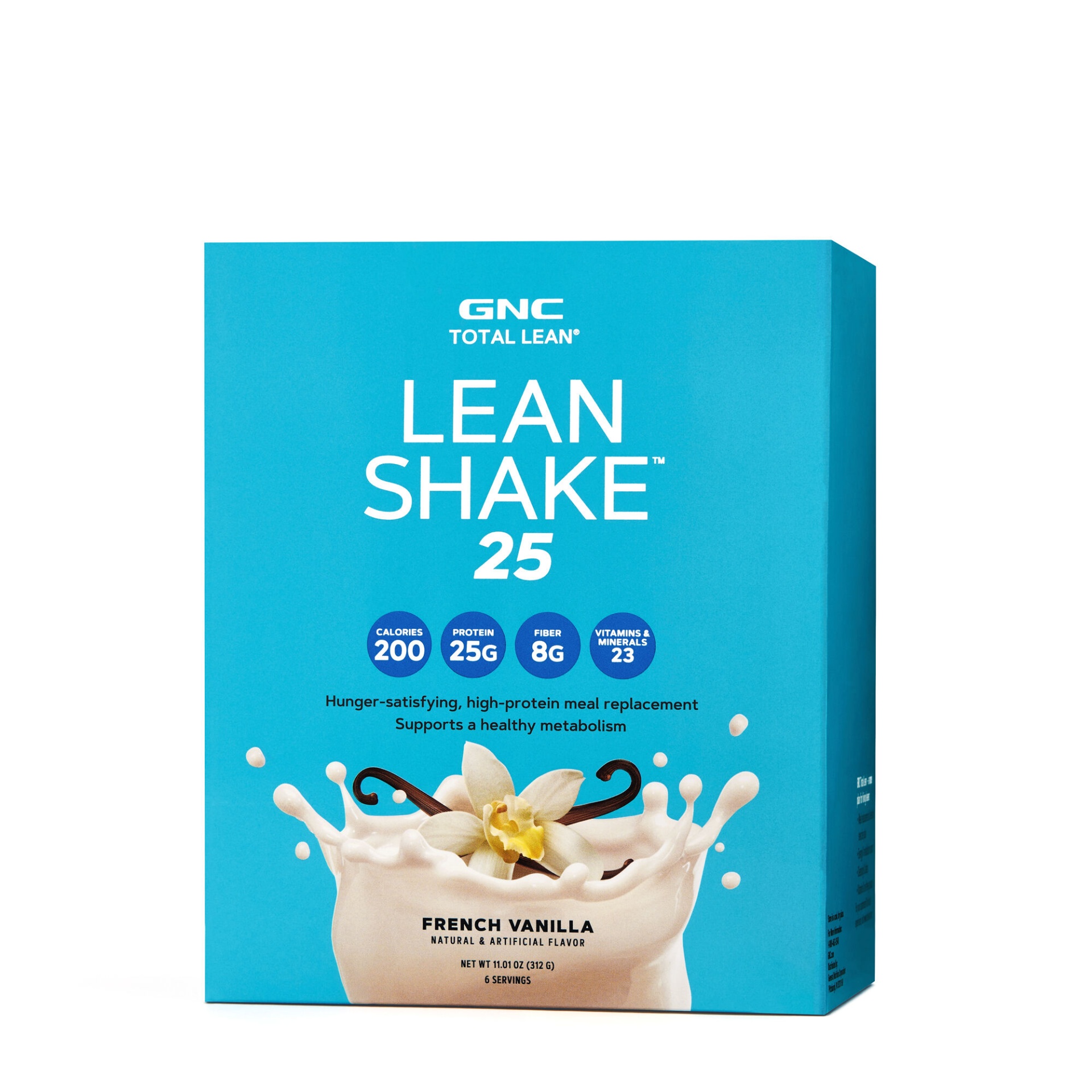 slide 1 of 1, GNC Total Lean Lean Shake 25 - French Vanilla (California Only), 6 ct