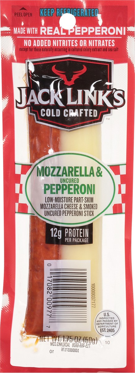 slide 3 of 9, Jack Link's Jack Links Cold Crafted Mozzarella & Uncured Pepperoni 1.75 oz, 1.75 oz