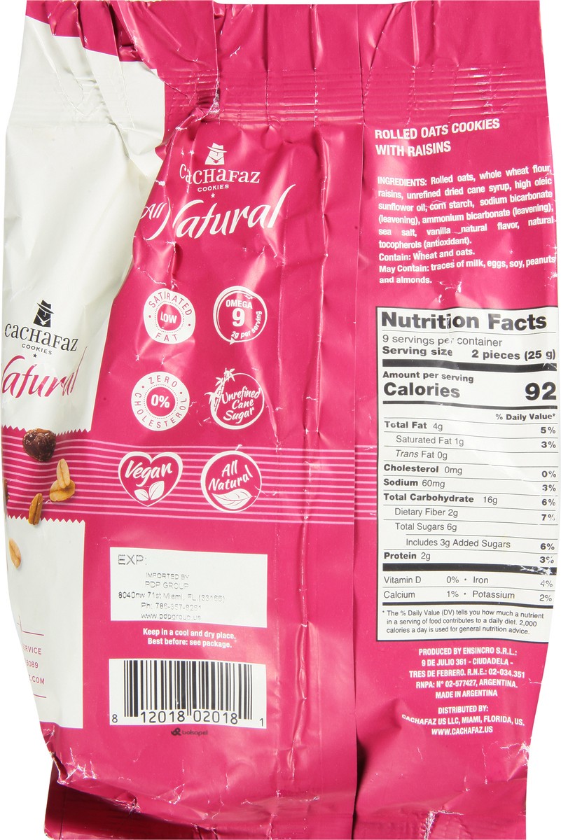 slide 8 of 14, All Natural Cachafaz Ckies Oats Raisin, 7.9 oz