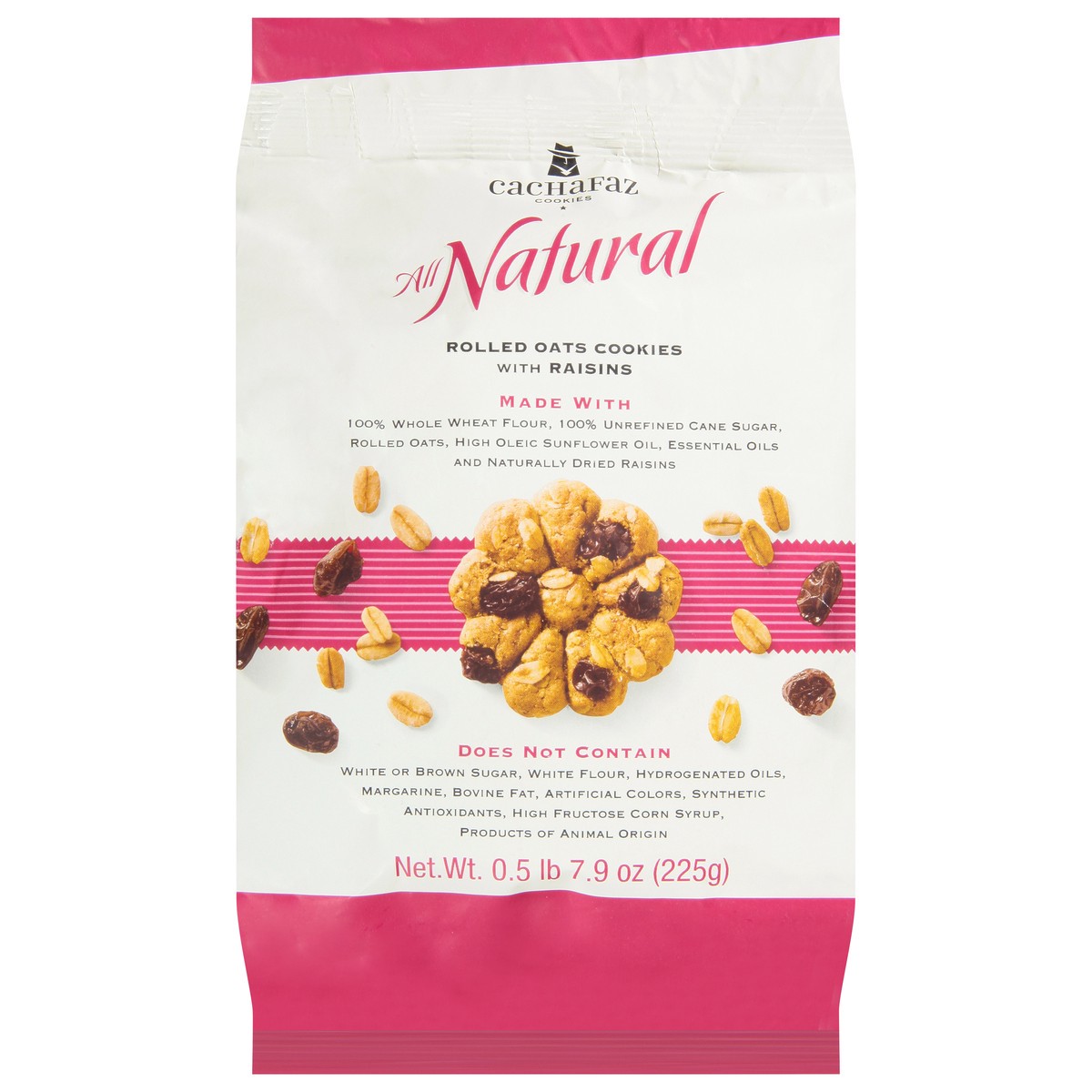 slide 1 of 14, All Natural Cachafaz Ckies Oats Raisin, 7.9 oz
