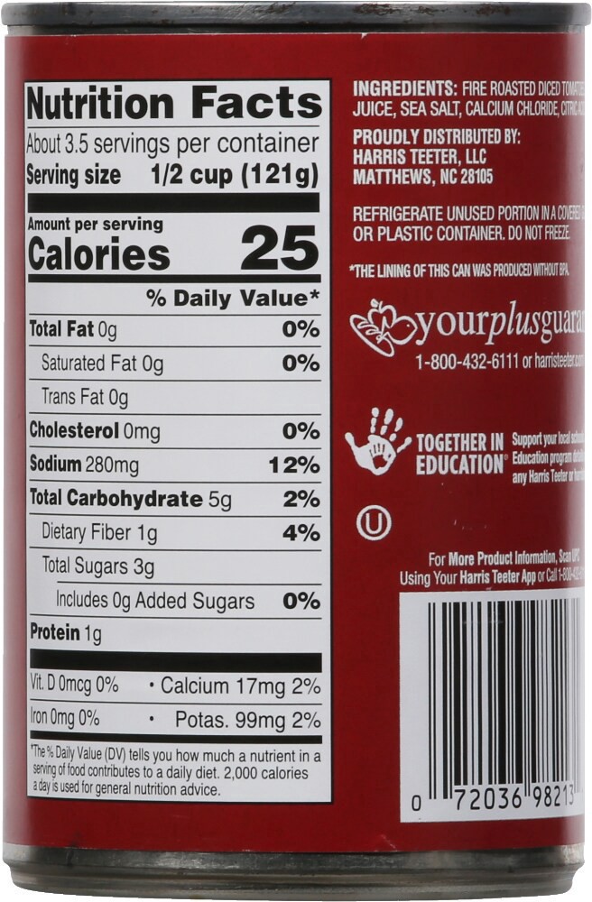 slide 2 of 2, Harris Teeter® Diced Fire Roasted Tomatoes, 14.5 oz