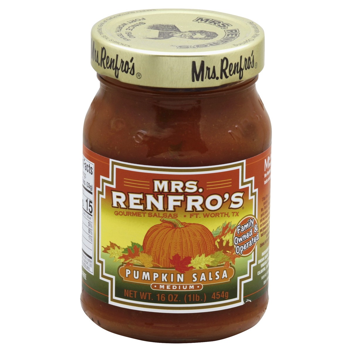 slide 2 of 3, Mrs. Renfro's Renfro Pumpkin Salsa Medium, 16 oz