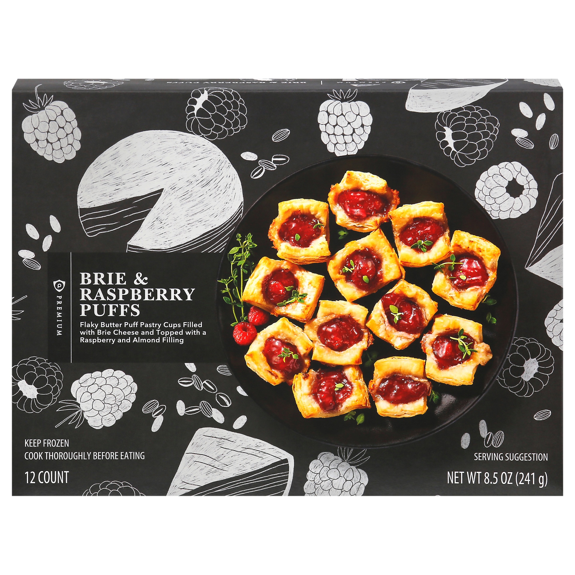 slide 1 of 1, Publix Premium Brie & Raspberry Puffs, 12 ct