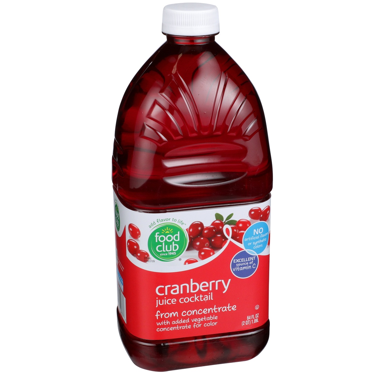 slide 2 of 10, Food Club Cranberry Juice Cocktail From Concentrate, 64 fl oz