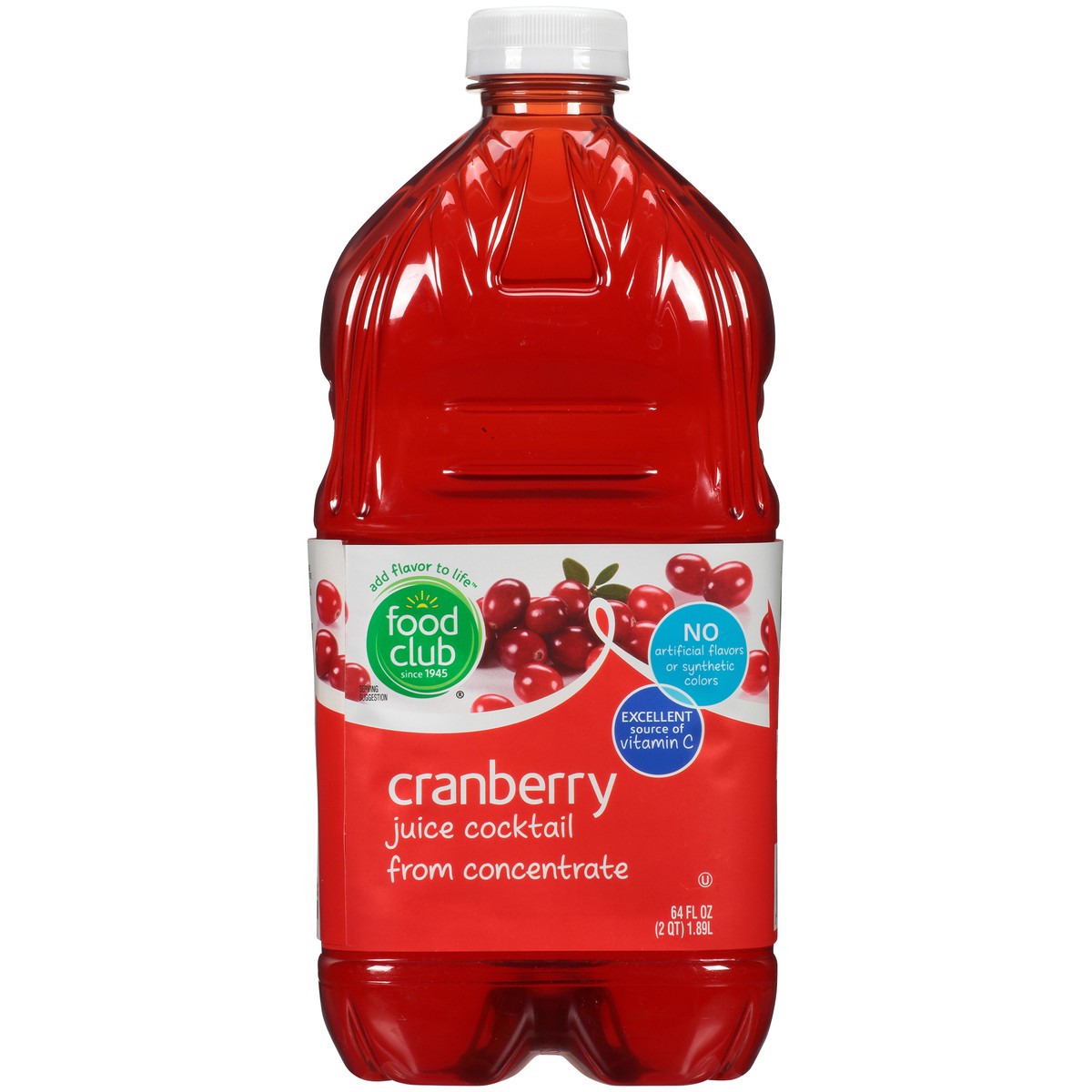 slide 4 of 8, Food Club Cranberry Juice Cocktail - 64 fl oz, 64 fl oz