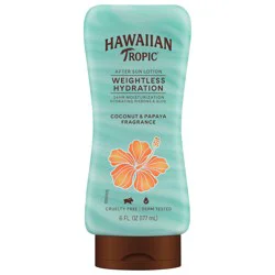 Hawaiian Tropic Weightless Hydration After Sun Lotion 24hr Moisturization With Aloe + Shea Butter