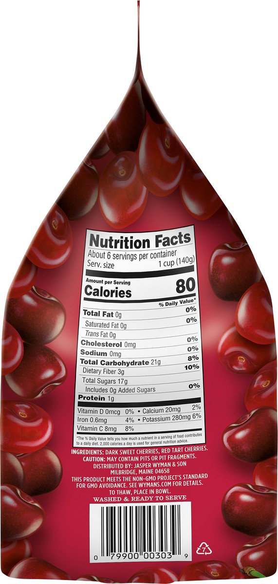 slide 6 of 7, Wyman's Dark Sweet & Red Tart Cherries 2 lb, 2 lb