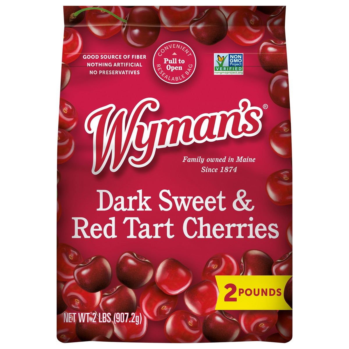 slide 1 of 7, Wyman's Dark Sweet & Red Tart Cherries 2 lb, 2 lb