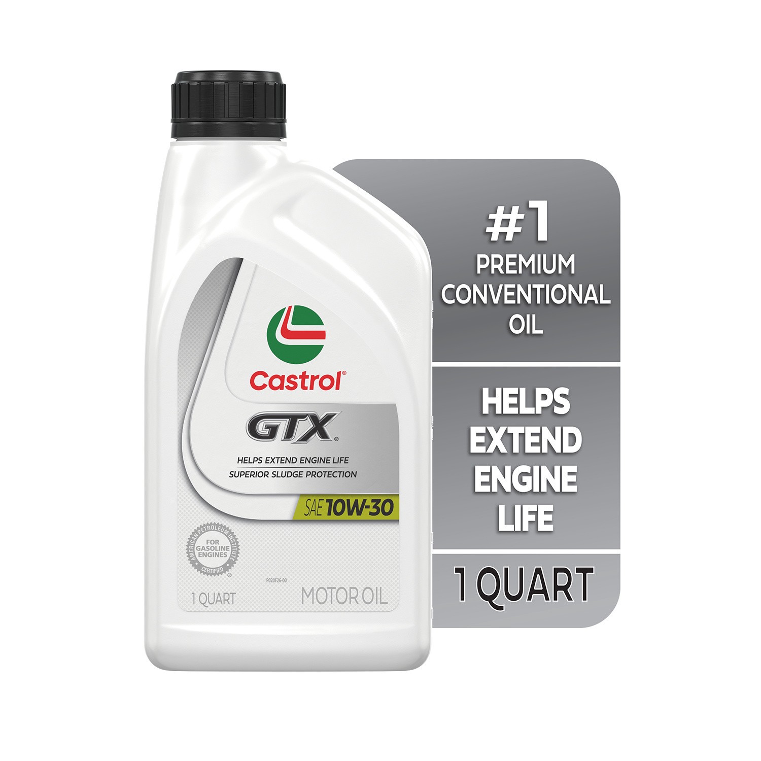 slide 5 of 10, Castrol GTX 10W-30 Conventional Motor Oil, 1 Quart, 32 fl oz