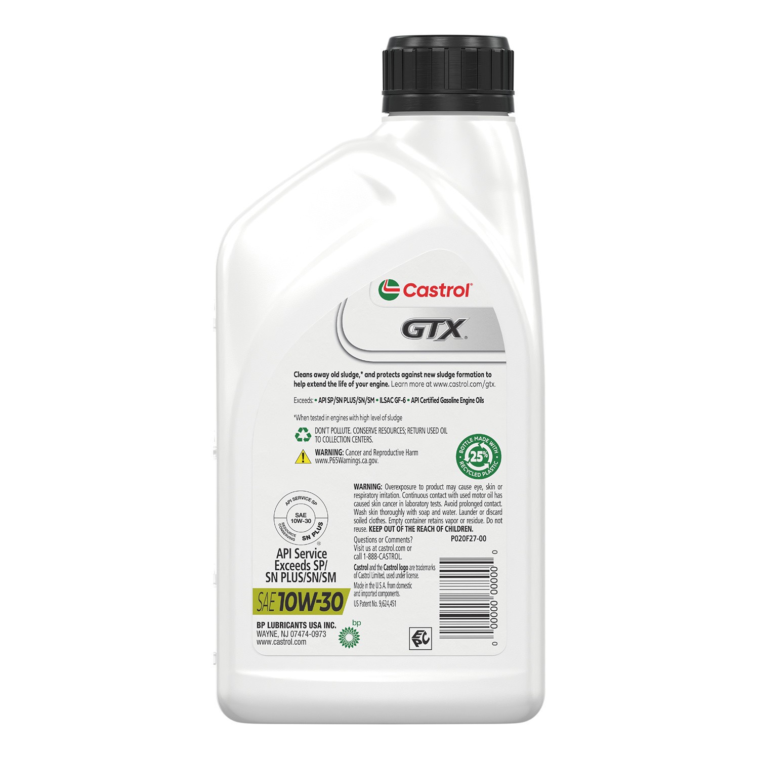 slide 2 of 10, Castrol GTX 10W-30 Conventional Motor Oil, 1 Quart, 32 fl oz