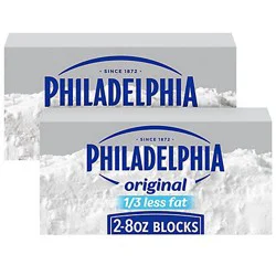 Philadelphia Neufchatel Cheese with 1/3 Less Fat than Cream Cheese Bricks - 2-8 Oz