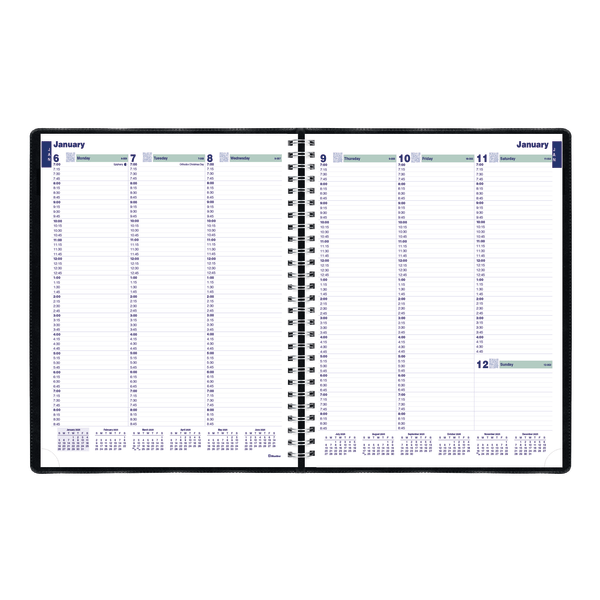 slide 5 of 5, 2025 Blueline Plan & Link Weekly Appointment Planner, 11"" X 9-1/16"", 50% Recycled, Black, January To December, 1 ct