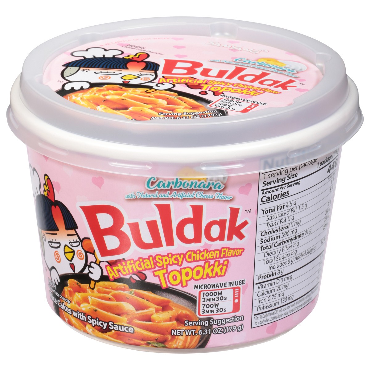 slide 14 of 14, Samyang Buldak Carbonara Spicy Chicken Tteokbokki 6.31 oz, 6.31 oz