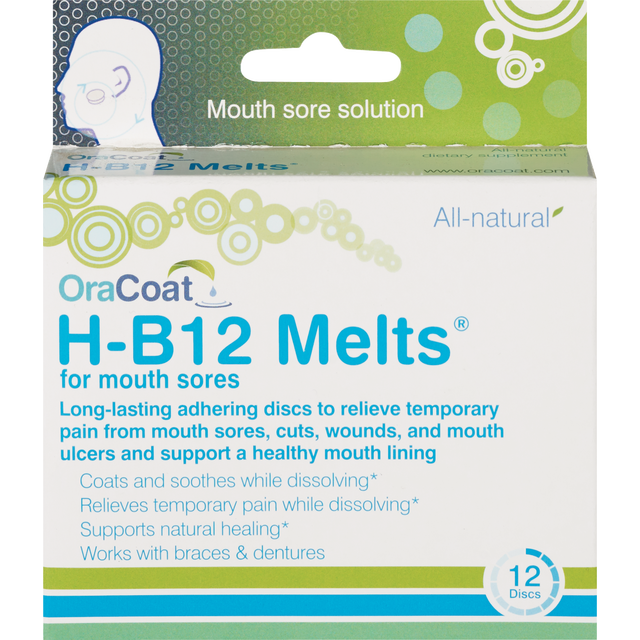 slide 1 of 1, Oracoat H-B12 Melts For Mouth Sores, 12 ct