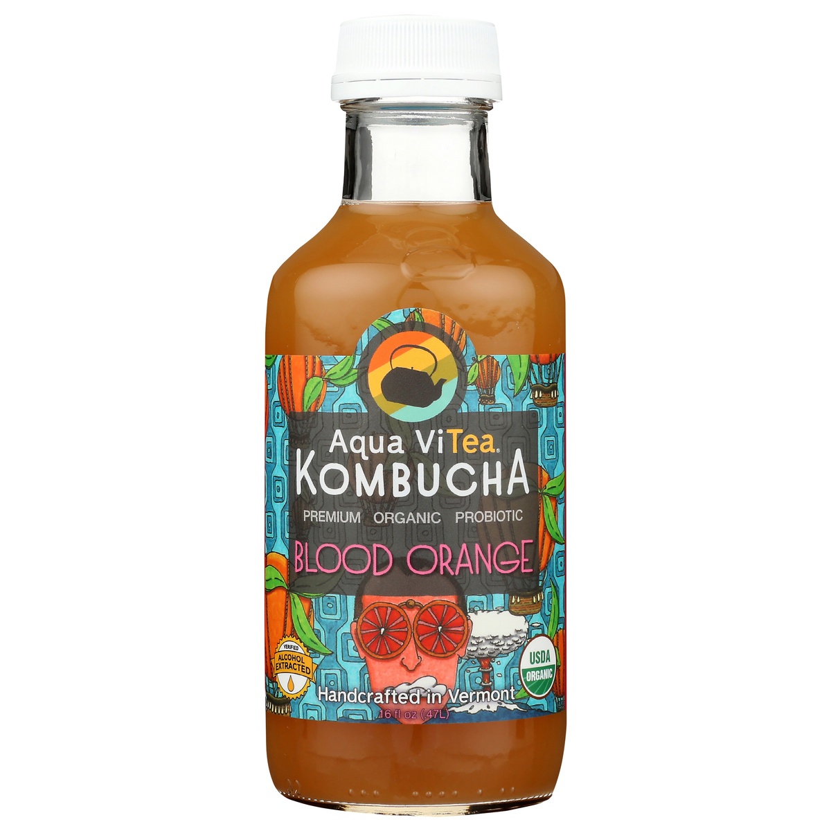 slide 6 of 6, Aqua ViTea Kombucha - Blood Orange, 16 fl oz