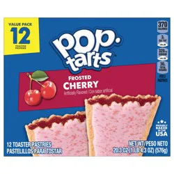Pop-Tarts Toaster Pastries, Breakfast Foods, Kids Snacks, Frosted Cherry, 20.3oz Box, 12 Pop-Tarts