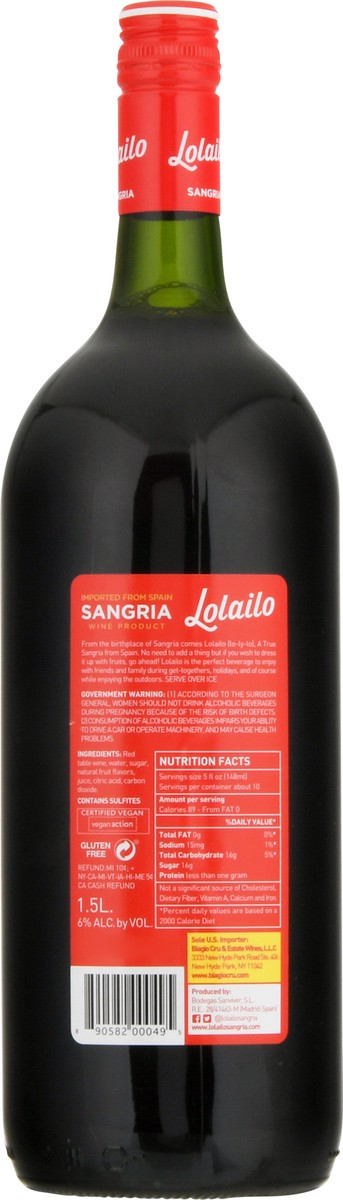 slide 8 of 12, Lolailo Red Sangria 1.5 lt, 1.50 liter