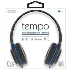 Sentry Tempo Stereo Headphones with Mic - Blue