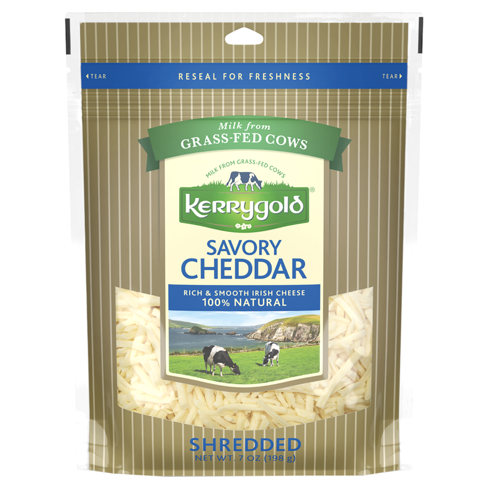 slide 1 of 1, Kerrygold Savory Shredded Cheddar, 7 oz