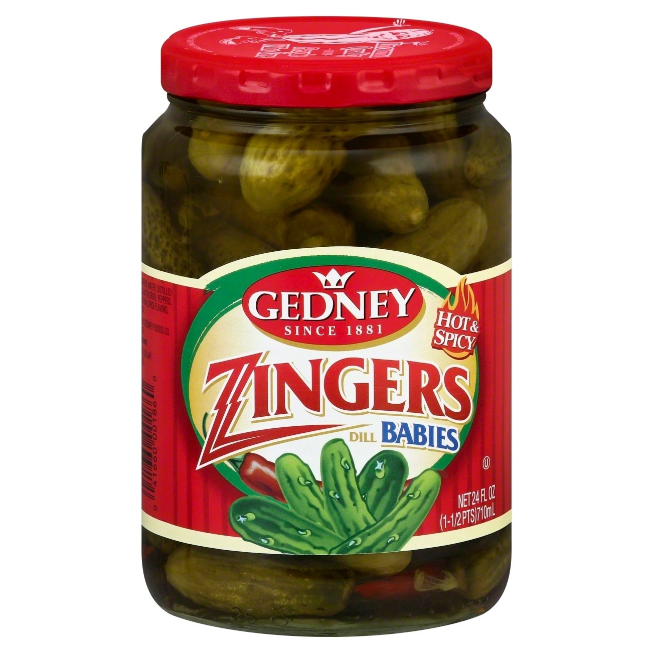 slide 1 of 2, Gedney Hot & Spicy ZinGers Dill Babies, 24 oz