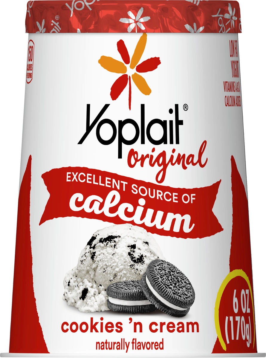 slide 9 of 10, Yoplait Original Cookies 'N Cream Yogurt, 6 oz