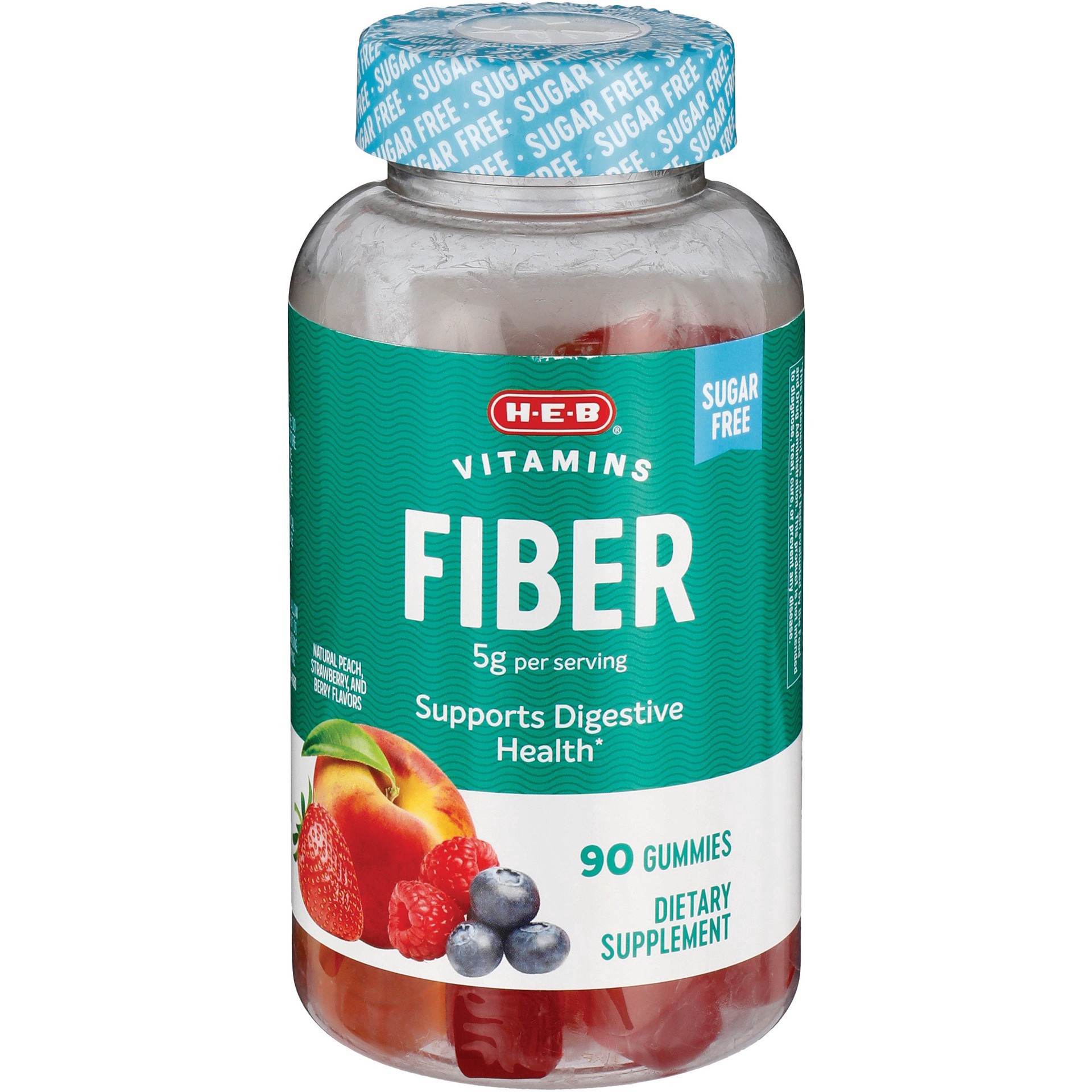 slide 1 of 1, H-E-B Fiber Adult Gummies, 90 ct