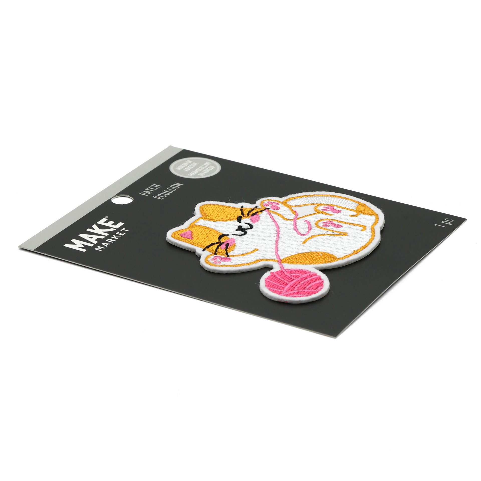 slide 2 of 4, Iron-On & Adhesive Cat Embroidered Patch By Make Market, 3.23 in x 3.83 in