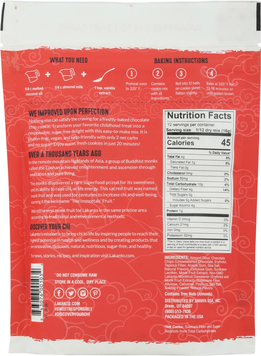 slide 3 of 9, Lakanto Sugar Free Chocolate Chip Cookie Mix 6.77 oz, 6.77 oz