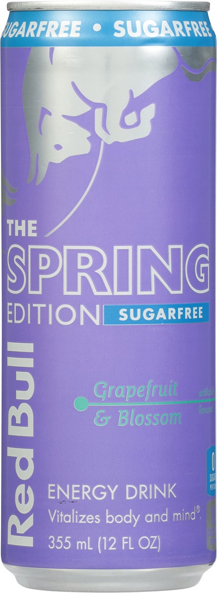 slide 4 of 13, Red Bull Spring Edition Sugarfree Energy Drink, Grapefruit, 12 fl. oz. can, with 114mg Caffeine, Taurine & B Vitamins, 12 fl oz