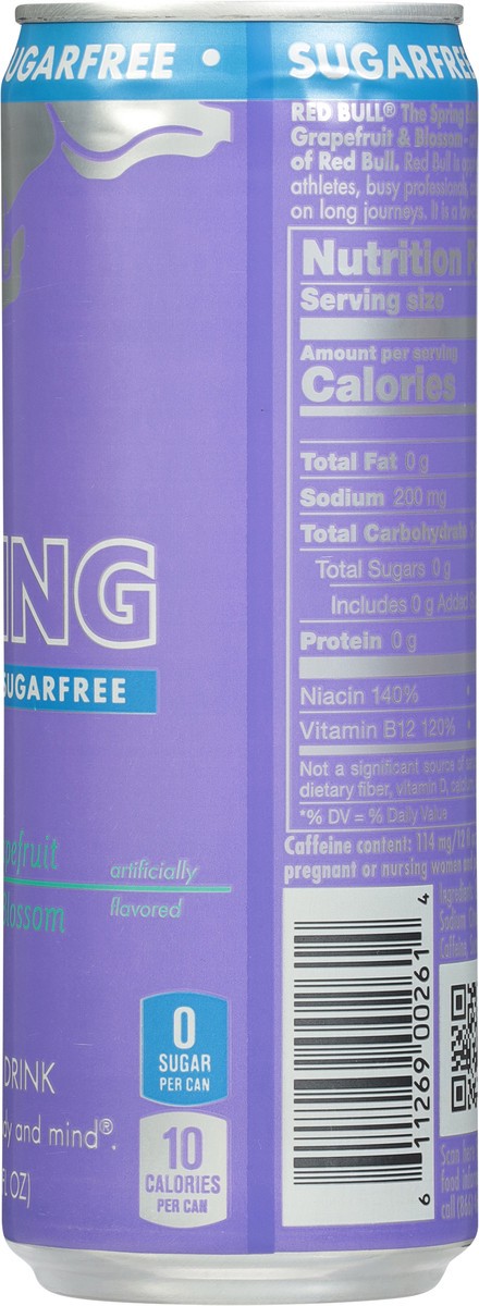 slide 12 of 13, Red Bull Spring Edition Sugarfree Energy Drink, Grapefruit, 12 fl. oz. can, with 114mg Caffeine, Taurine & B Vitamins, 12 fl oz