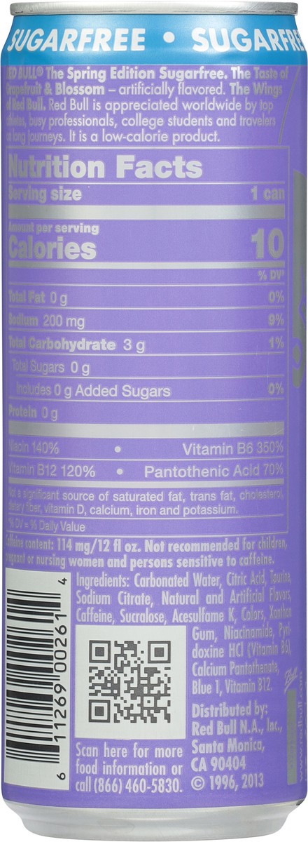 slide 7 of 13, Red Bull Spring Edition Sugarfree Energy Drink, Grapefruit, 12 fl. oz. can, with 114mg Caffeine, Taurine & B Vitamins, 12 fl oz