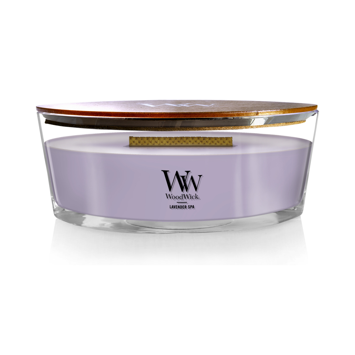 slide 1 of 9, Woodwick Candle Ellipse Lavender Spa, 16 oz