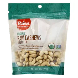 Raley's Purely Made Organic Raw Cashews 8 oz
