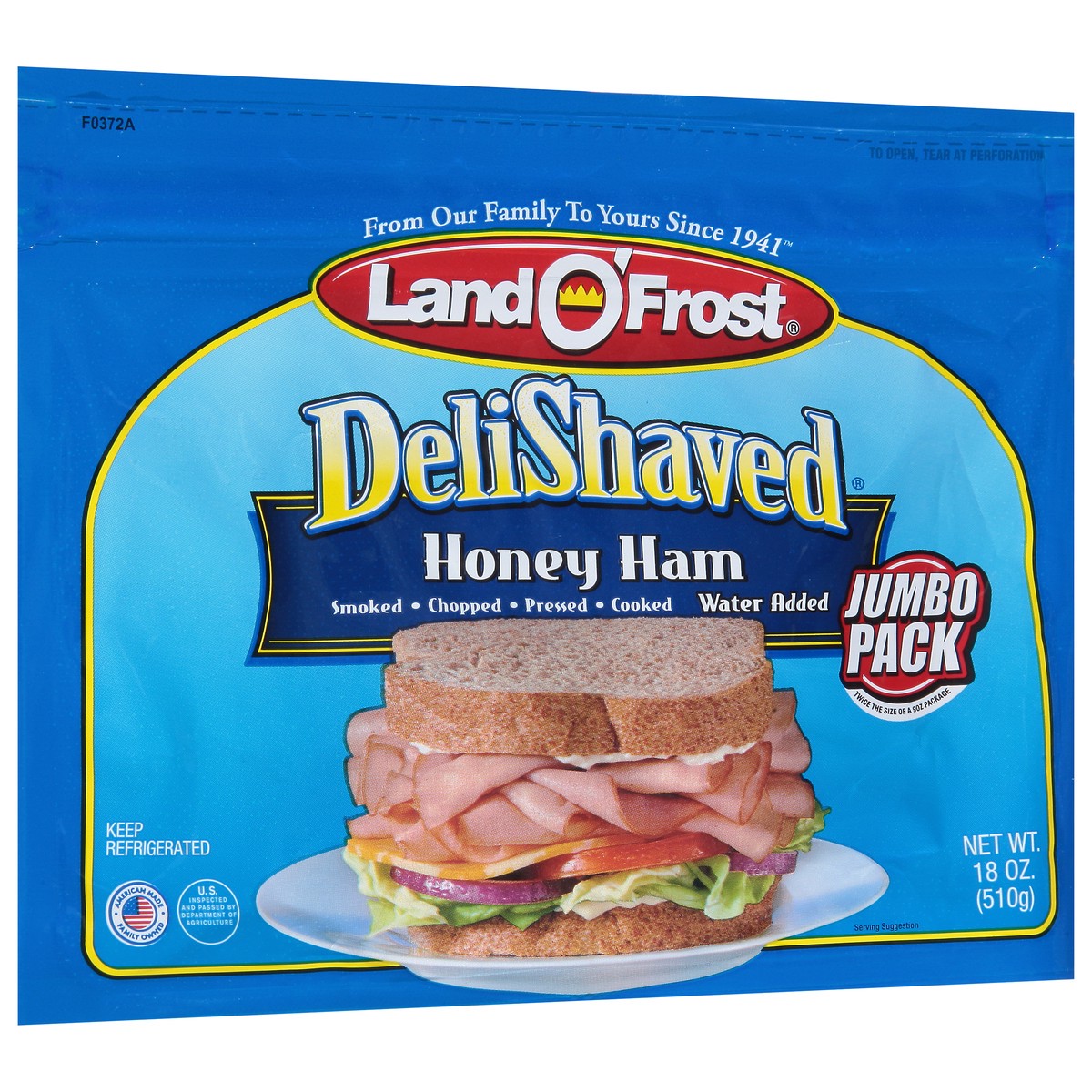 slide 2 of 9, Land O' Frost DeliShaved Honey Ham Jumbo Pack 18 oz, 18 oz