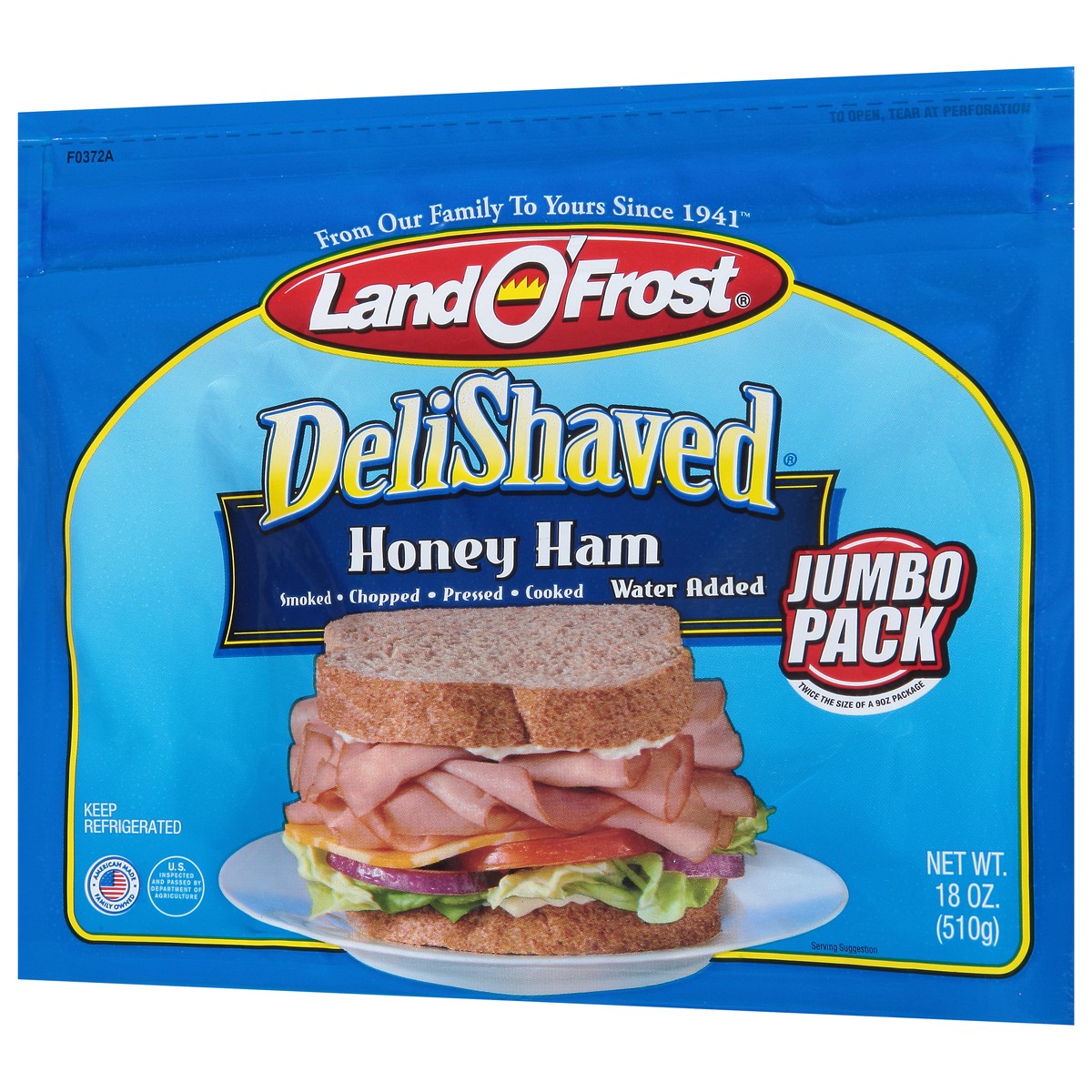 slide 3 of 9, Land O' Frost DeliShaved Honey Ham Jumbo Pack 18 oz, 18 oz