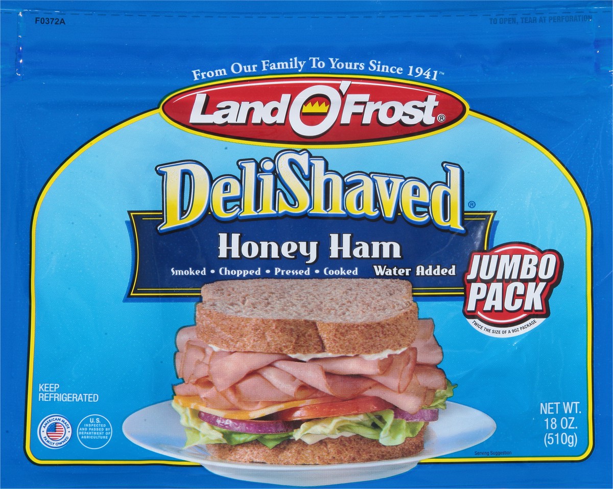 slide 7 of 9, Land O' Frost DeliShaved Honey Ham Jumbo Pack 18 oz, 18 oz
