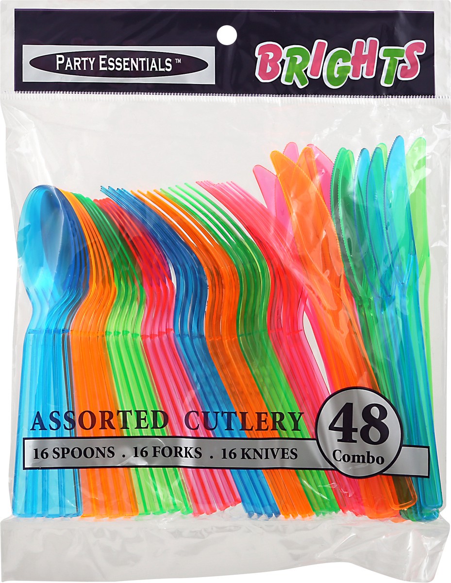 slide 4 of 6, Party Essentials Brights Plastic Cutlery, Assorted Neon, 1 ct