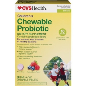 slide 1 of 1, CVS Health Children's Probiotic Chewable Tablets, Berry, 30 ct