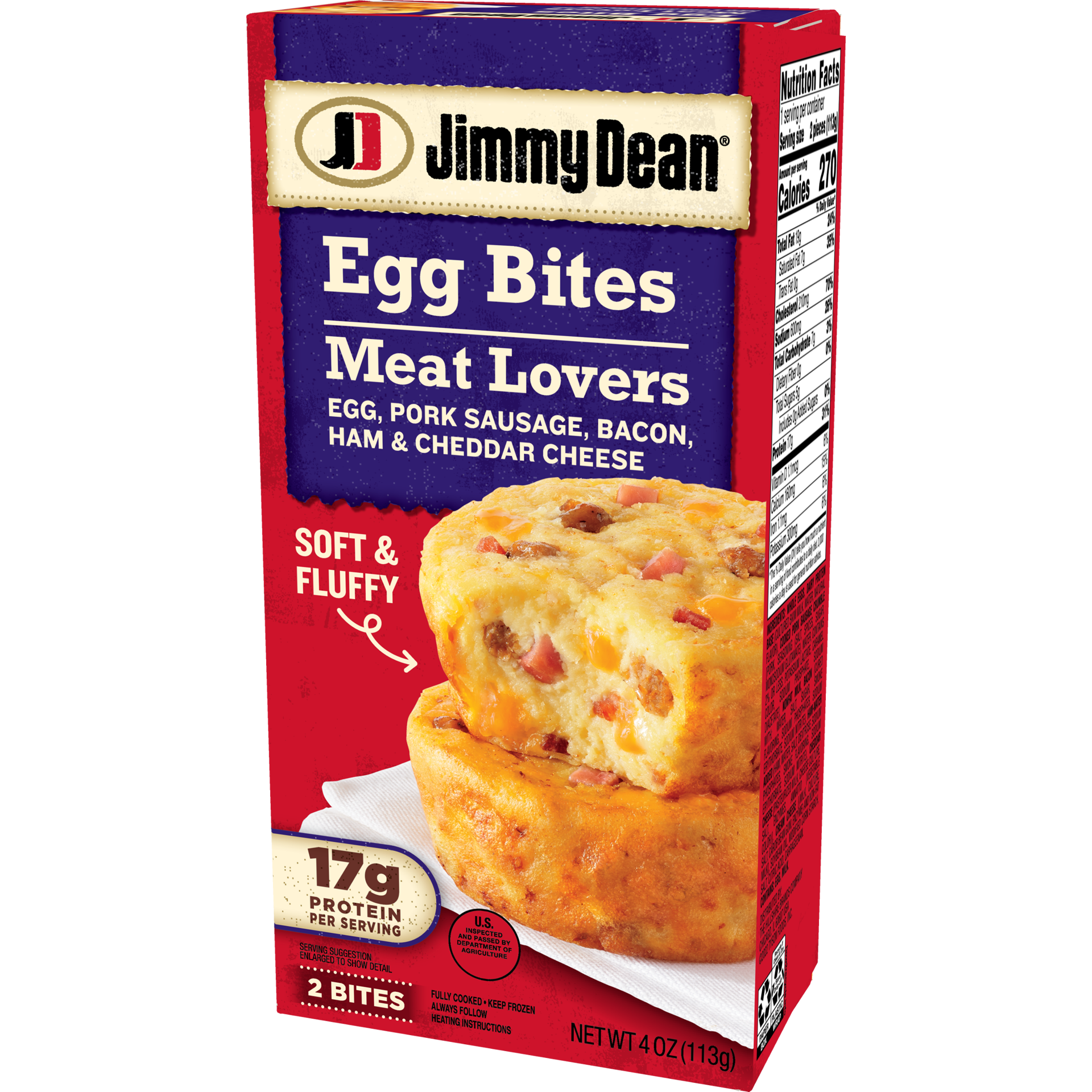 slide 5 of 10, Jimmy Dean Egg Bites Meat Lovers Frozen Breakfast, 4 oz, 113.40 g