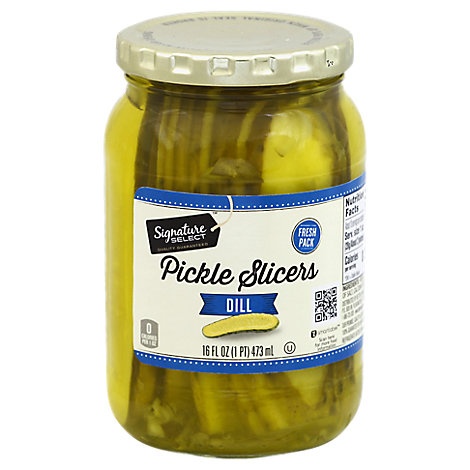 slide 1 of 1, Signature Select Pickles Slicers Dill Jar, 16 fl oz