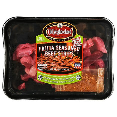 slide 1 of 1, Demakes Bros. Beef, Fajitas Strips 12OZ Frozen, 12 oz